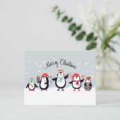 Weihnachtspinguine Postkarte (Stehend Vorderseite)