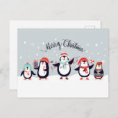 Weihnachtspinguine Postkarte (Vorne/Hinten)