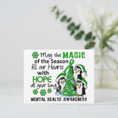 Weihnachtspinguine Psychische Gesundheit Feiertagspostkarte (Stehend Vorderseite)