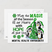 Weihnachtspinguine Psychische Gesundheit Feiertagspostkarte (Vorne/Hinten)