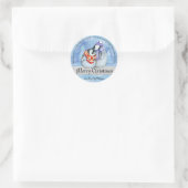 Weihnachtspinguine Runder Aufkleber (Tasche)