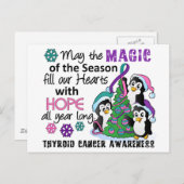 Weihnachtspinguine Schilddrüsenkrebs Feiertagspostkarte (Vorne/Hinten)