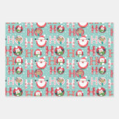 Weihnachtspinguine, Schneemänner, Weihnachtsmann a Geschenkpapier Set (Vorderseite)