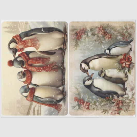Weihnachtspinguine Seidenpapier (Vorderseite)