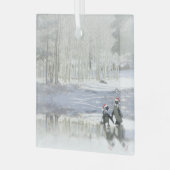 Weihnachtspinguine Skaten Frozen Teich Ornament (Vorderseite links)