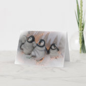 Weihnachtspinguine tanzen feiertagskarte (Vorderseite)