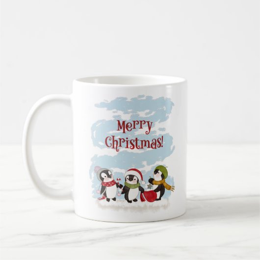 Weihnachtspinguine-Tasse Kaffeetasse (Links)