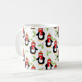 Weihnachtspinguine und Holly-Tasse Kaffeetasse (Vorderseite Links)