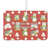 Weihnachtspinguinhintergrund Autolufterfrischer (Rückseite)