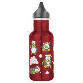 Weihnachtspinguinhintergrund Edelstahlflasche (Links)