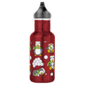 Weihnachtspinguinhintergrund Edelstahlflasche (Rechts)
