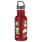Weihnachtspinguinhintergrund Edelstahlflasche (Rückseite)