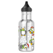 Weihnachtspinguinhintergrund Edelstahlflasche (Rechts)