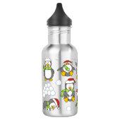 Weihnachtspinguinhintergrund Edelstahlflasche (Links)