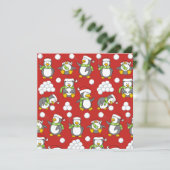 Weihnachtspinguinhintergrund Einladung (Stehend Vorderseite)
