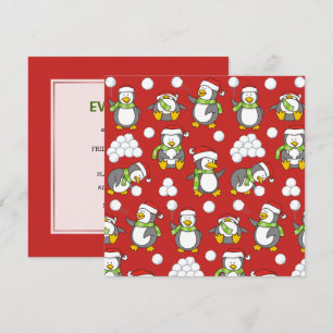 Weihnachtspinguinhintergrund Einladung