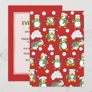 Weihnachtspinguinhintergrund Einladung