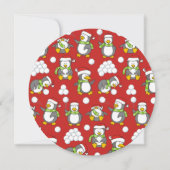 Weihnachtspinguinhintergrund Einladung (Vorderseite)