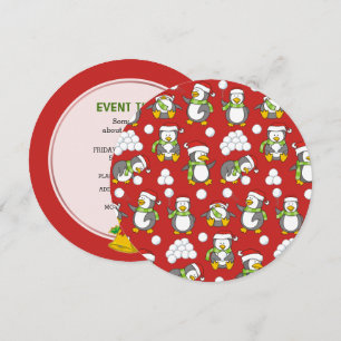 Weihnachtspinguinhintergrund Einladung