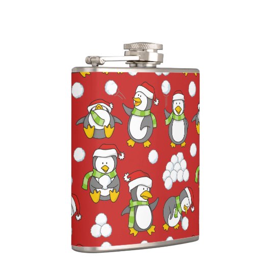 Weihnachtspinguinhintergrund Flachmann (Rechts)