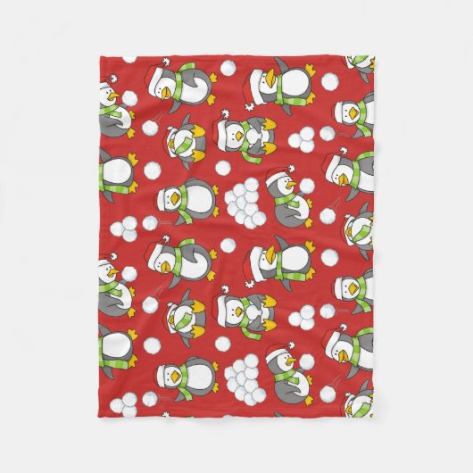 Weihnachtspinguinhintergrund Fleecedecke (Vorderseite)