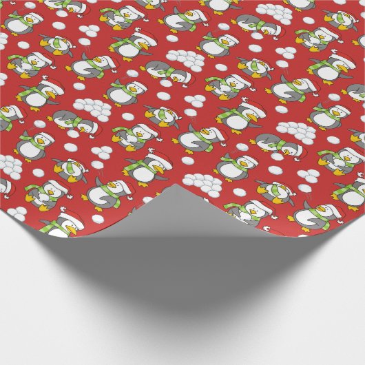 Weihnachtspinguinhintergrund Geschenkpapier (Ecke)