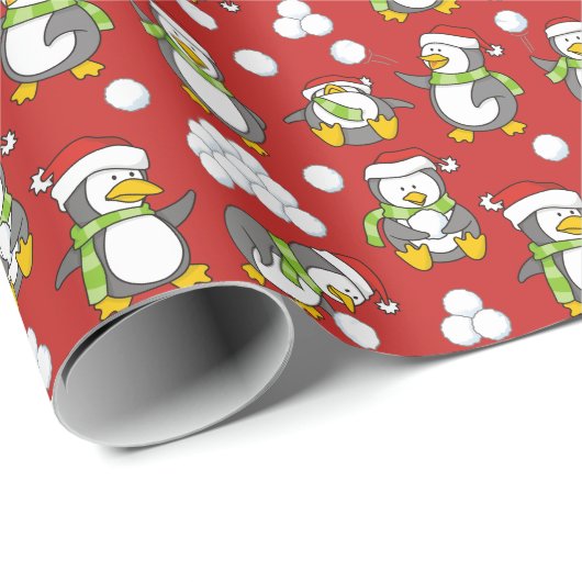 Weihnachtspinguinhintergrund Geschenkpapier (Rolleneckpunkt)