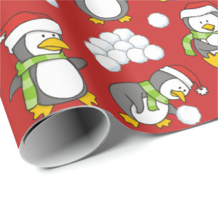 Weihnachtspinguinhintergrund Geschenkpapier