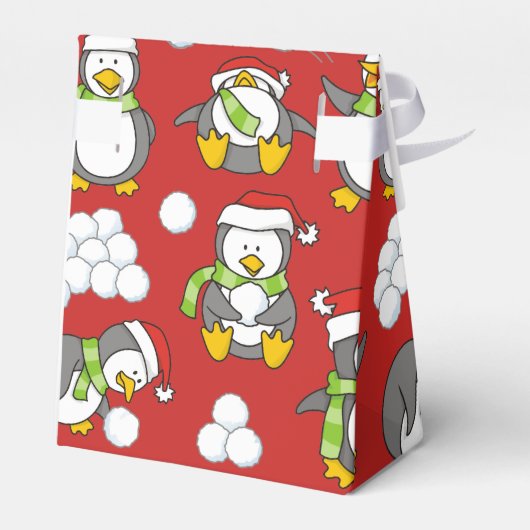 Weihnachtspinguinhintergrund Geschenkschachtel (Rückseite)