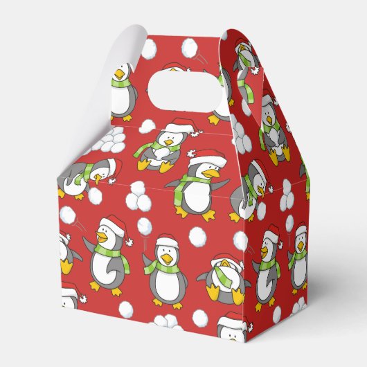 Weihnachtspinguinhintergrund Geschenkschachtel (Rückseite)