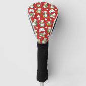 Weihnachtspinguinhintergrund Golf Headcover (Vorderseite)