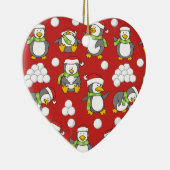 Weihnachtspinguinhintergrund Keramikornament (Rechts)