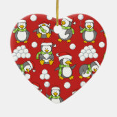 Weihnachtspinguinhintergrund Keramikornament (Hinten)