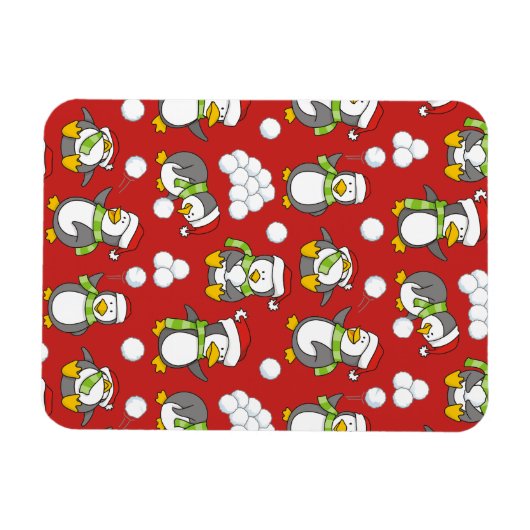 Weihnachtspinguinhintergrund Magnet (Horizontal)