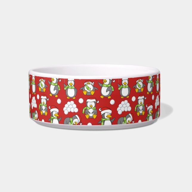Weihnachtspinguinhintergrund Napf (Links)