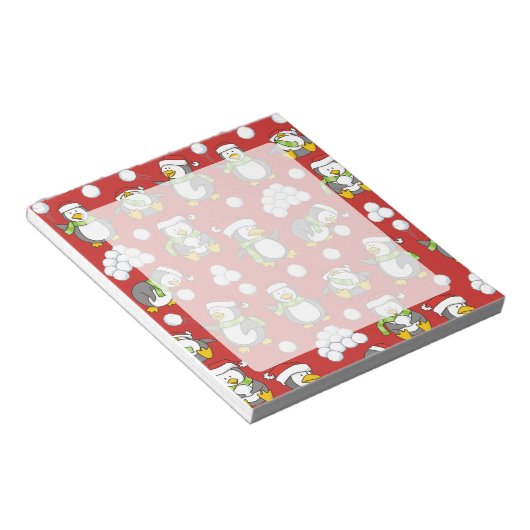 Weihnachtspinguinhintergrund Notizblock (angewinkelt)