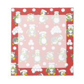 Weihnachtspinguinhintergrund Notizblock (Vorderseite)