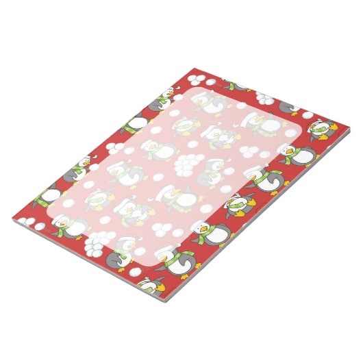 Weihnachtspinguinhintergrund Notizblock (angewinkelt)