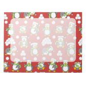 Weihnachtspinguinhintergrund Notizblock (Vorderseite)