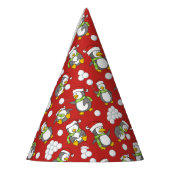 Weihnachtspinguinhintergrund Partyhütchen (Links)
