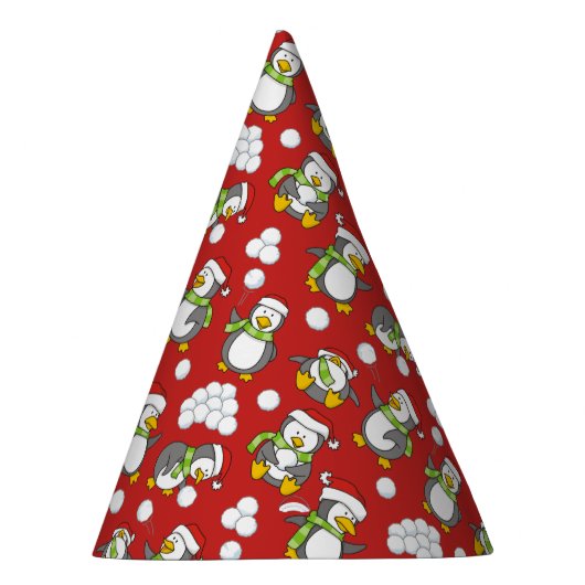 Weihnachtspinguinhintergrund Partyhütchen (Rechts)