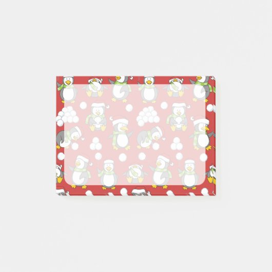 Weihnachtspinguinhintergrund Post-it Klebezettel (Vorderseite)