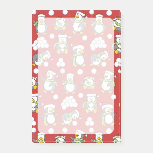 Weihnachtspinguinhintergrund Post-it Klebezettel (Vorderseite)