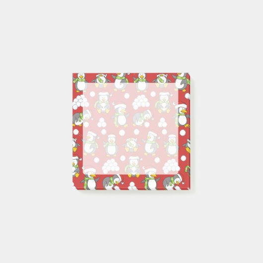 Weihnachtspinguinhintergrund Post-it Klebezettel (Vorderseite)