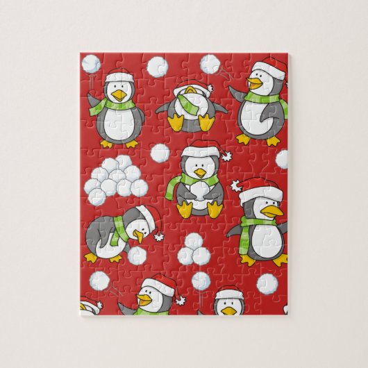 Weihnachtspinguinhintergrund Puzzle (Vertikal)