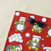 Weihnachtspinguinhintergrund Strandtuch (Beispiel)