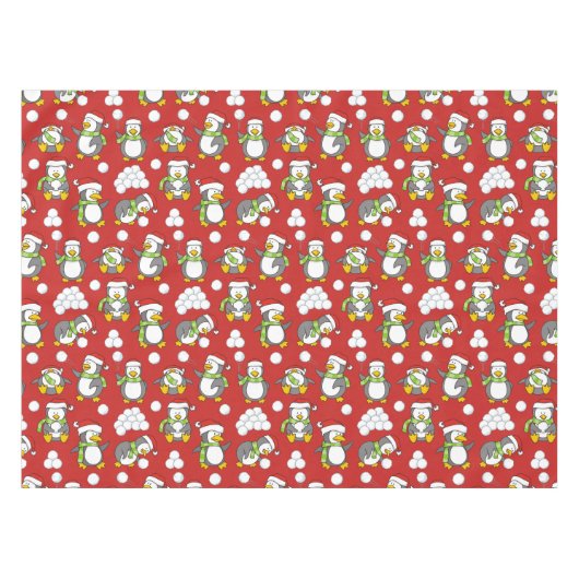 Weihnachtspinguinhintergrund Tischdecke (Vorderseite (Horizontal))