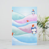 Weihnachtspinguinland Briefpapier (Stehend Vorderseite)