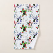 Weihnachtspinguiteis-Skaten Badhandtuch Set (Handtuch)