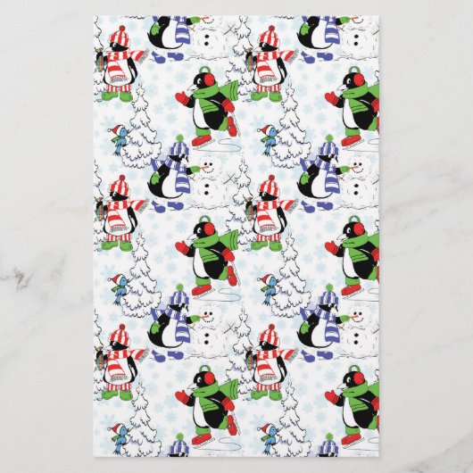 Weihnachtspinguiteis-Skaten Briefpapier (Vorderseite)